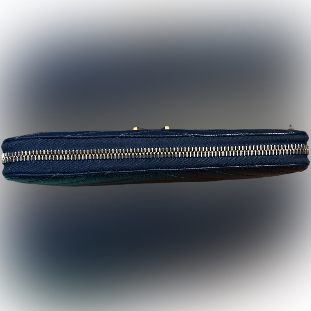 Saint Laurent Navy Blue Wallet with Gold YSL 🔥 - Picture 4 of 10
